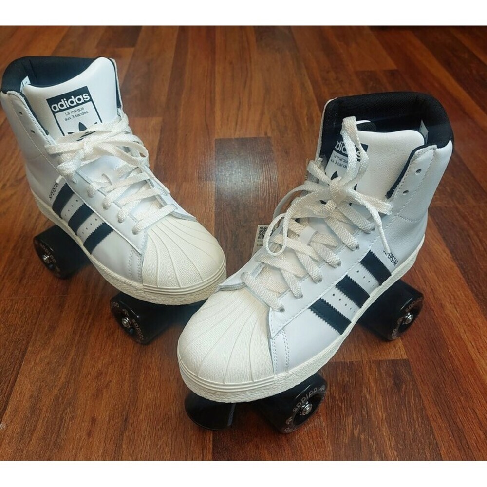 adidas Womens Sz 7.5 Superstar 82 Skate Leather Roller Skates White Black JS4038 - Picture 6 of 9